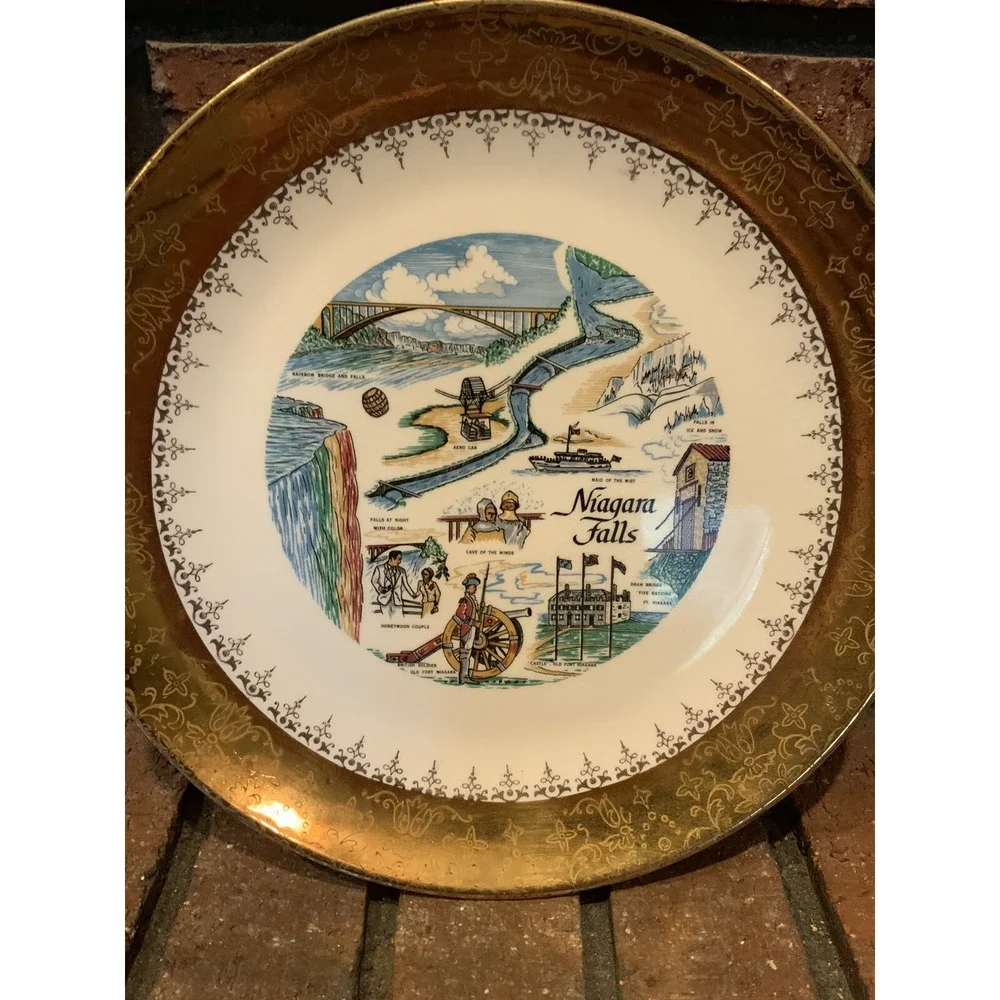 Vintage 1964‎ Niagara Falls Gold Trimmed Collectors Plate 10