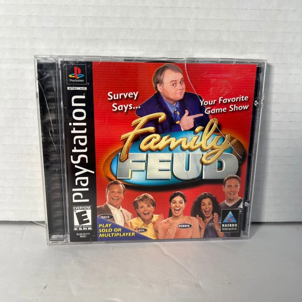 Family Feud Sony PlayStation 1 PS1 2000 Hasbro‎ Interactive SLUS Louie Anderson