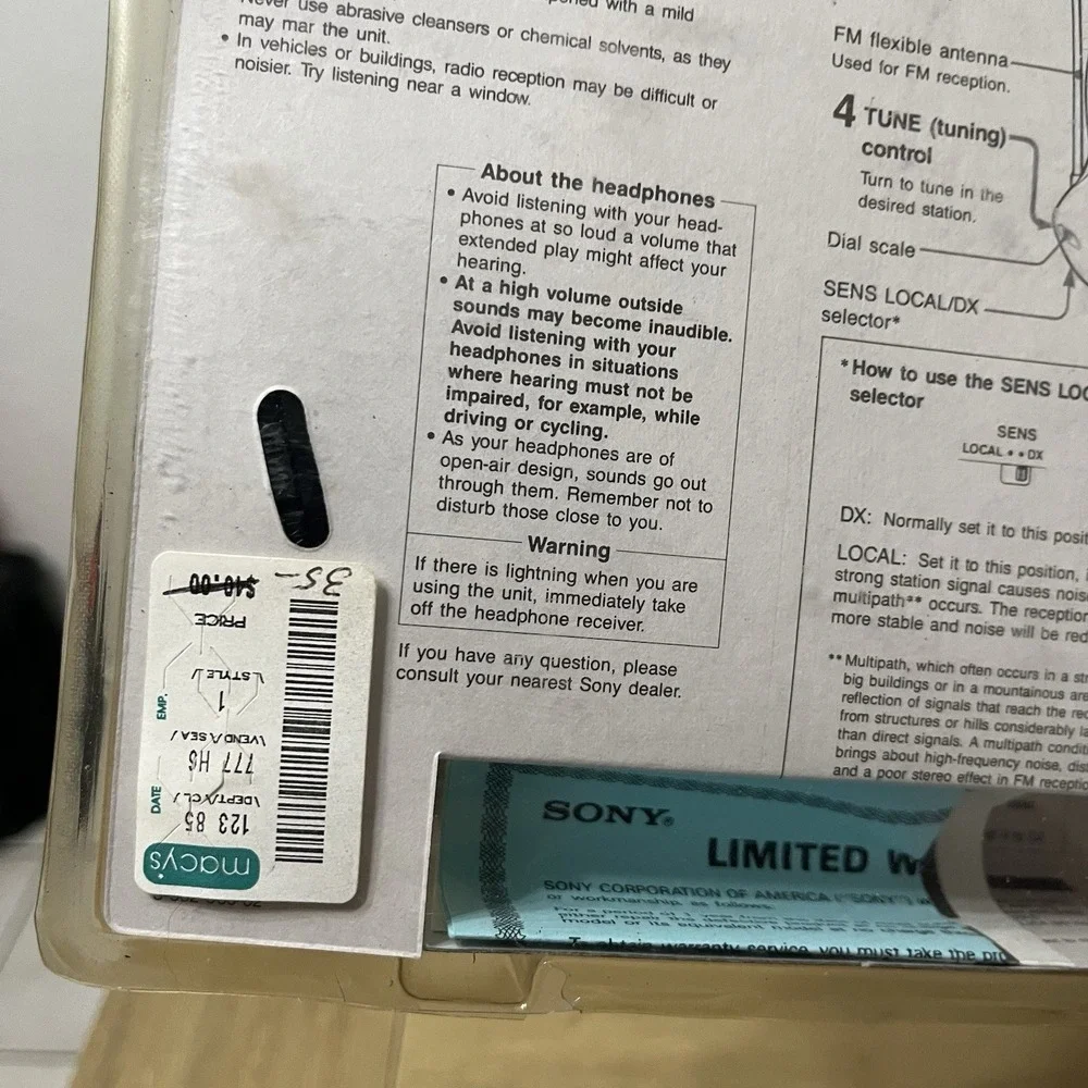 Sony walkman fm