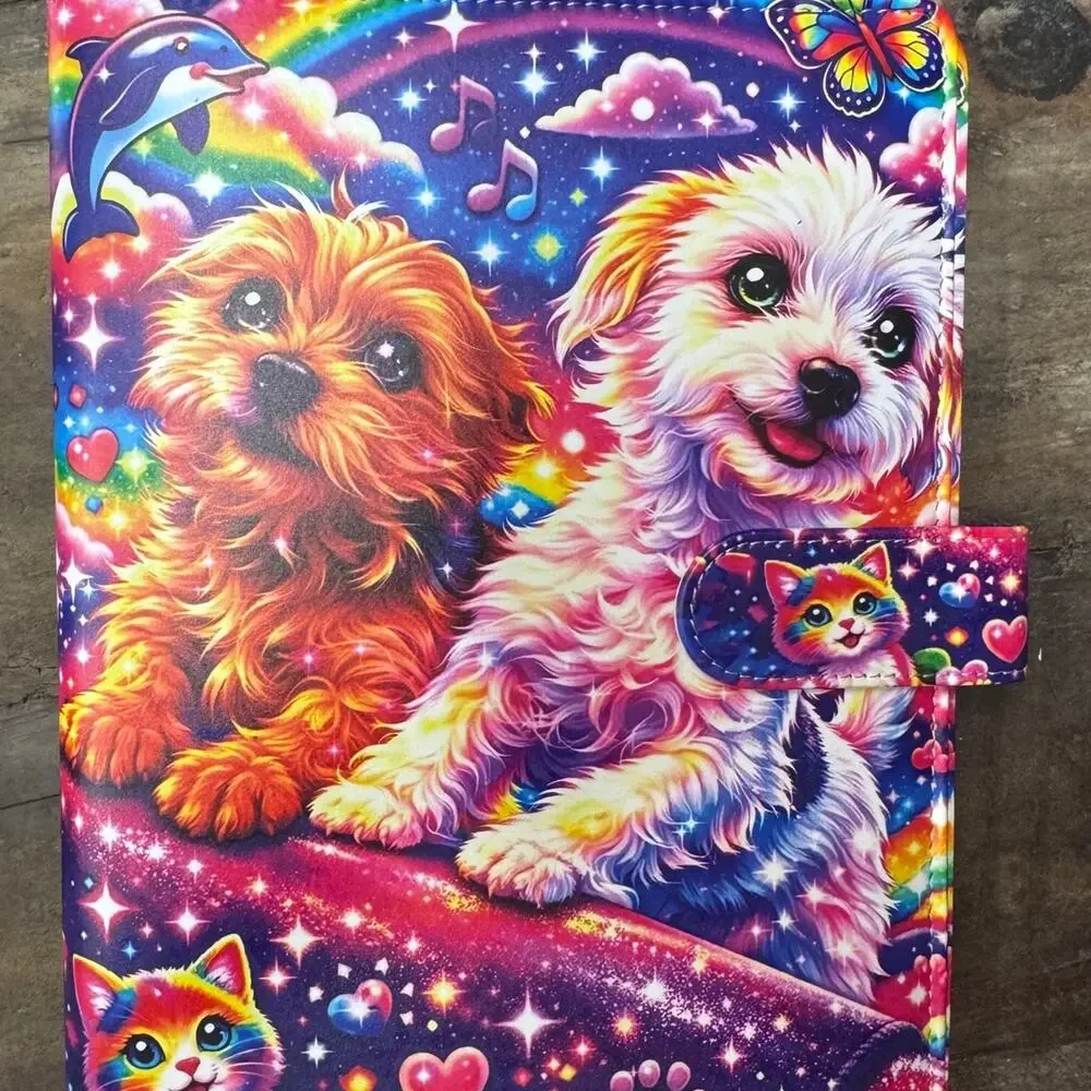 Lisa Frank Dogs A5 6 ring binder with matching paper