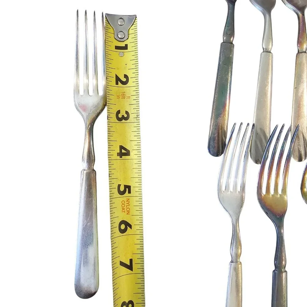 Antique 1847 ROGERS BROS Silver Plated Meriden Pattern Flatware 13 Pc Forks Kniv