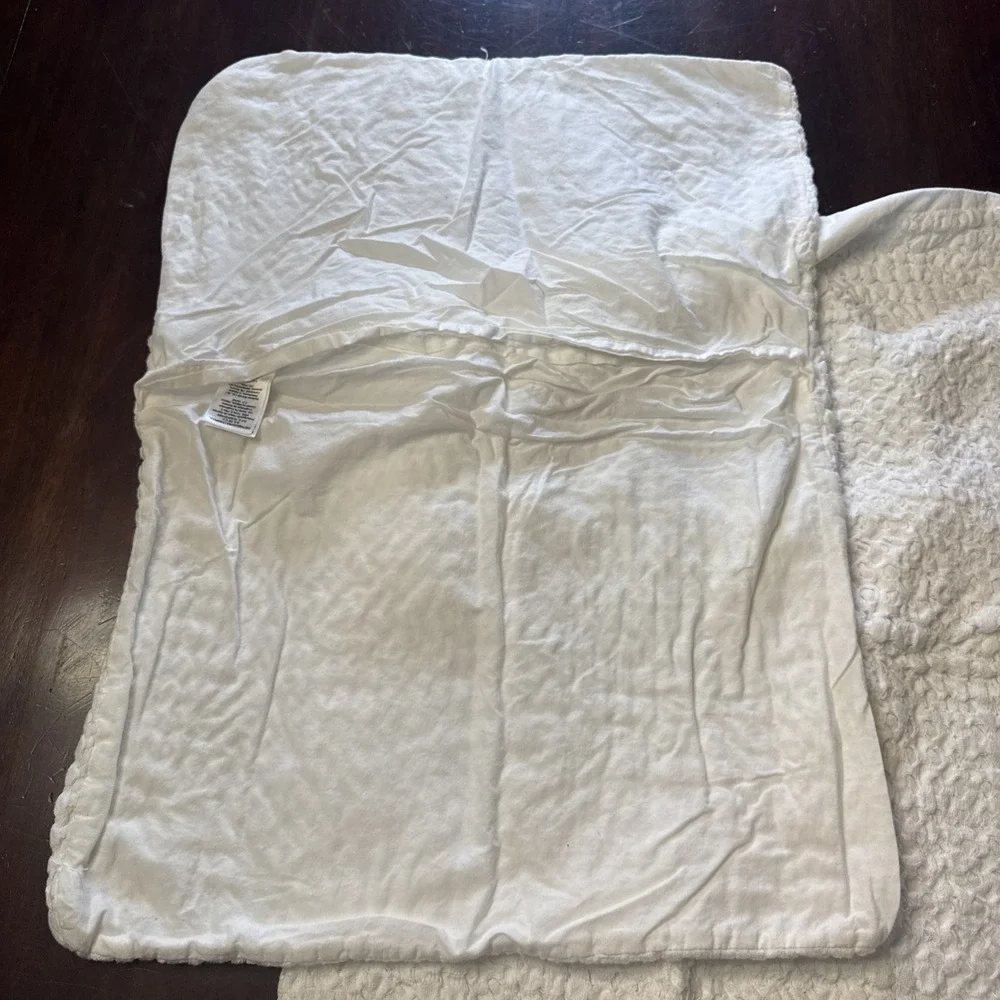 West Elm STANDARD Pillow Shams Cotton Waffle in White Textured Set Pair 2