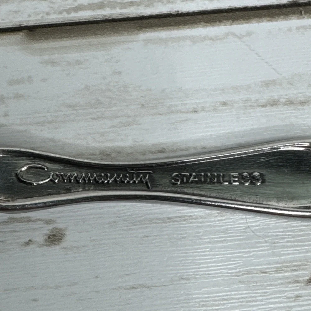 Oneida Community Cantata Serving Flatware Spoons Gravy Ladle Butter Knife Set 6