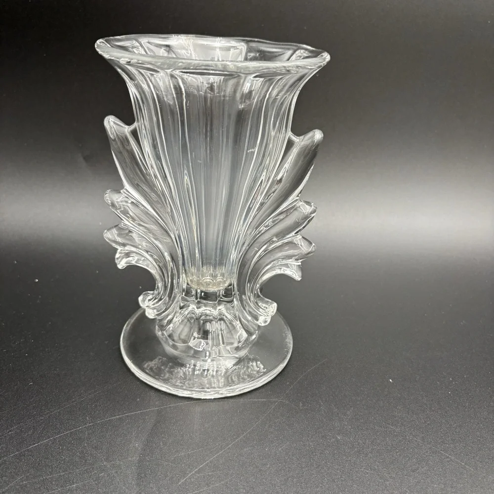 Vintage‎ Fostoria Glass Baroque Clear Flame Vase 6 3/4
