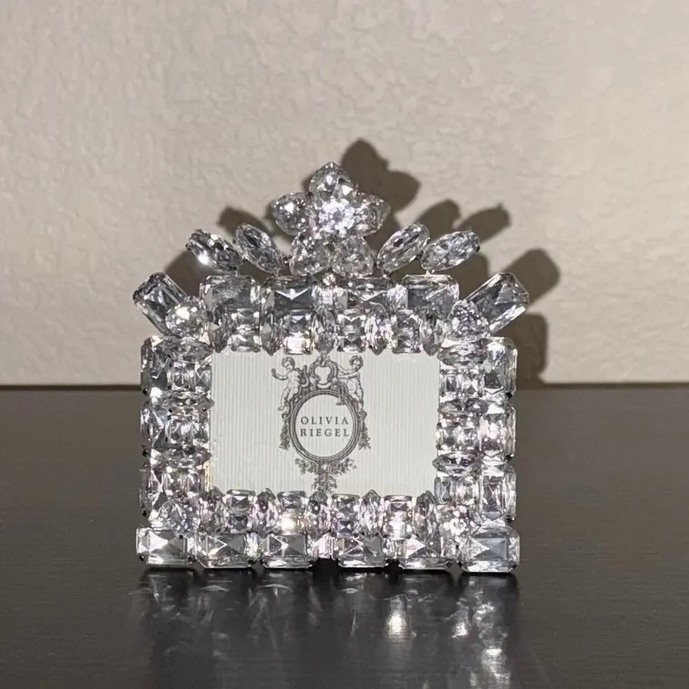 Olivia Riegel Tiara Swarovski Crystal 2x3 Photo Frame, with Original Box Rare
