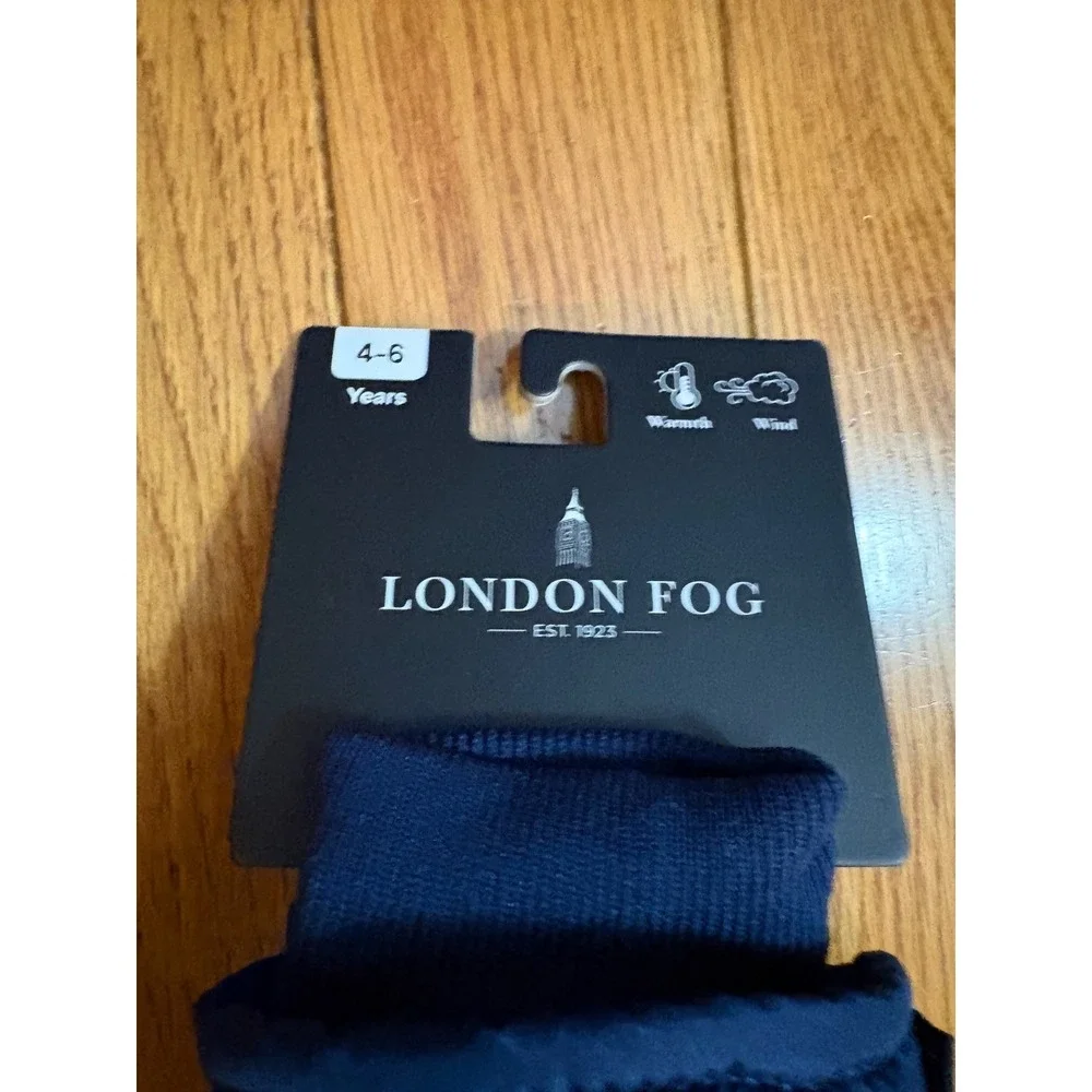 London Fog Kids Navy Blue Insulated Winter Mittens‎ Size 4-6 Years New