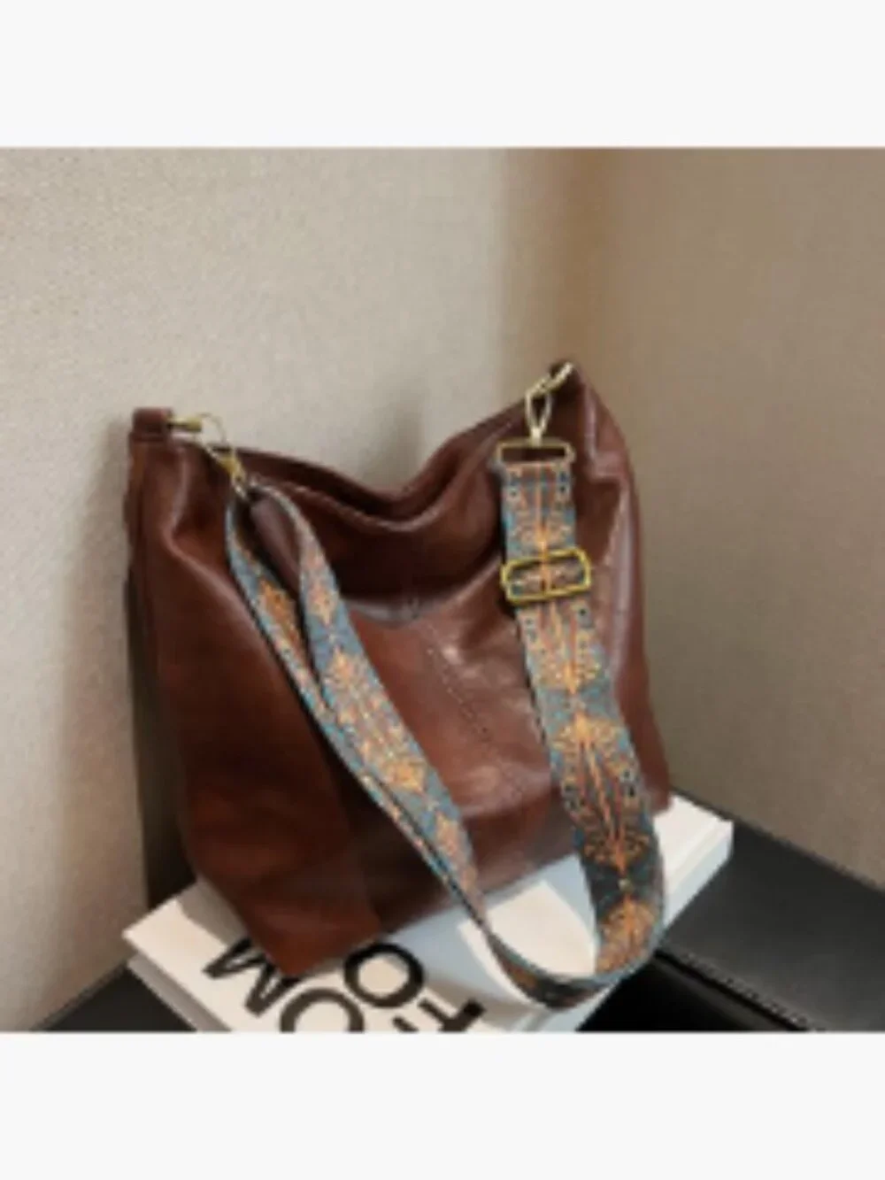 Boho Hobo Crossbody Bag Vegan Leather Shoulder Purse Adjustable Strap