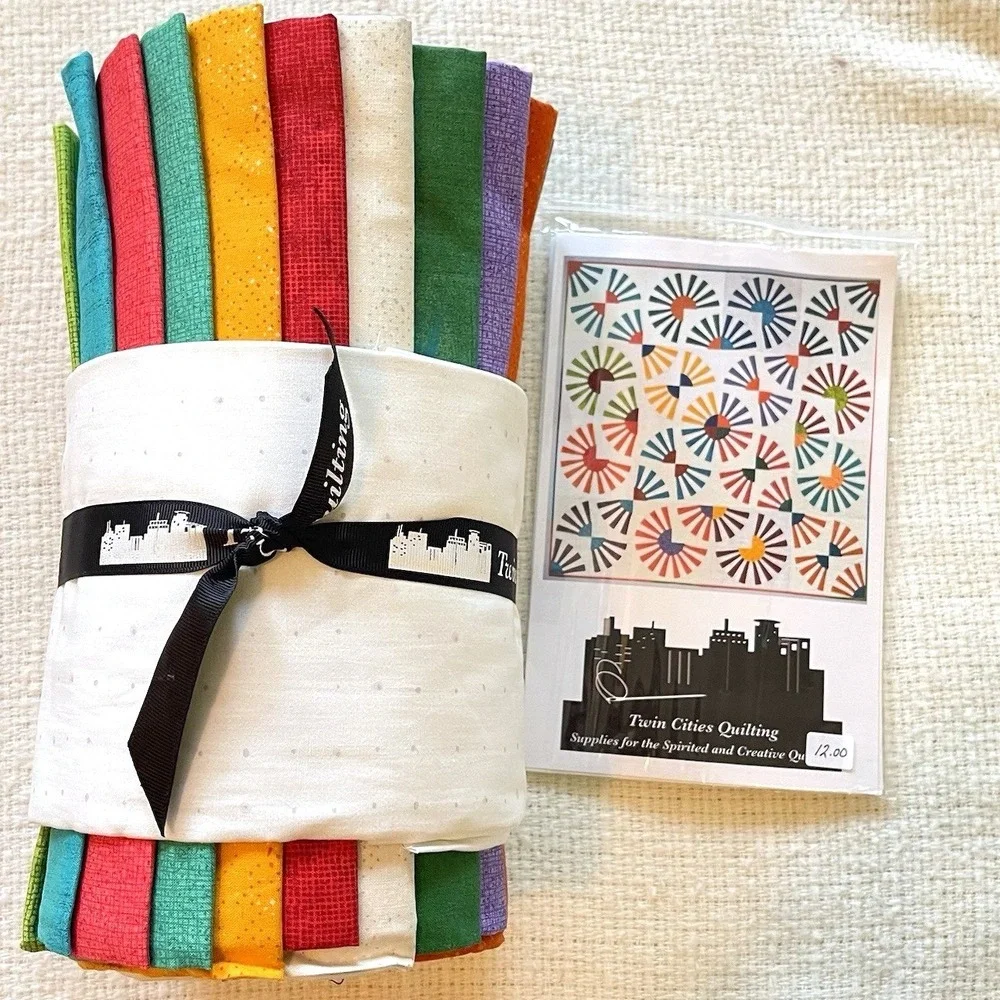 Sew Kind Of Wonderful Quilt Set 70 & Sunny Rays Pattern Kit Fabric‎ 76x76 Curve
