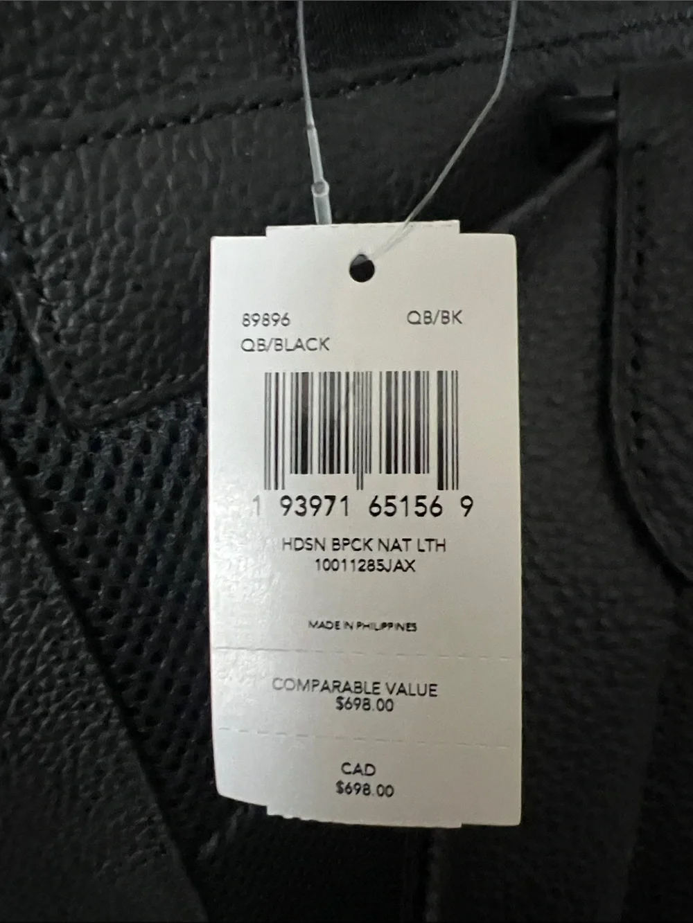Coach Black Pebbled Leather Buckle Backpack