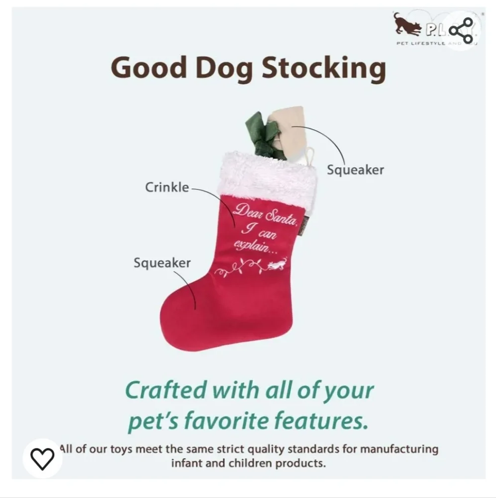 Merry Woofmas Good Dog Christmas Stocking by PLAY BNWT RETIRED 2024