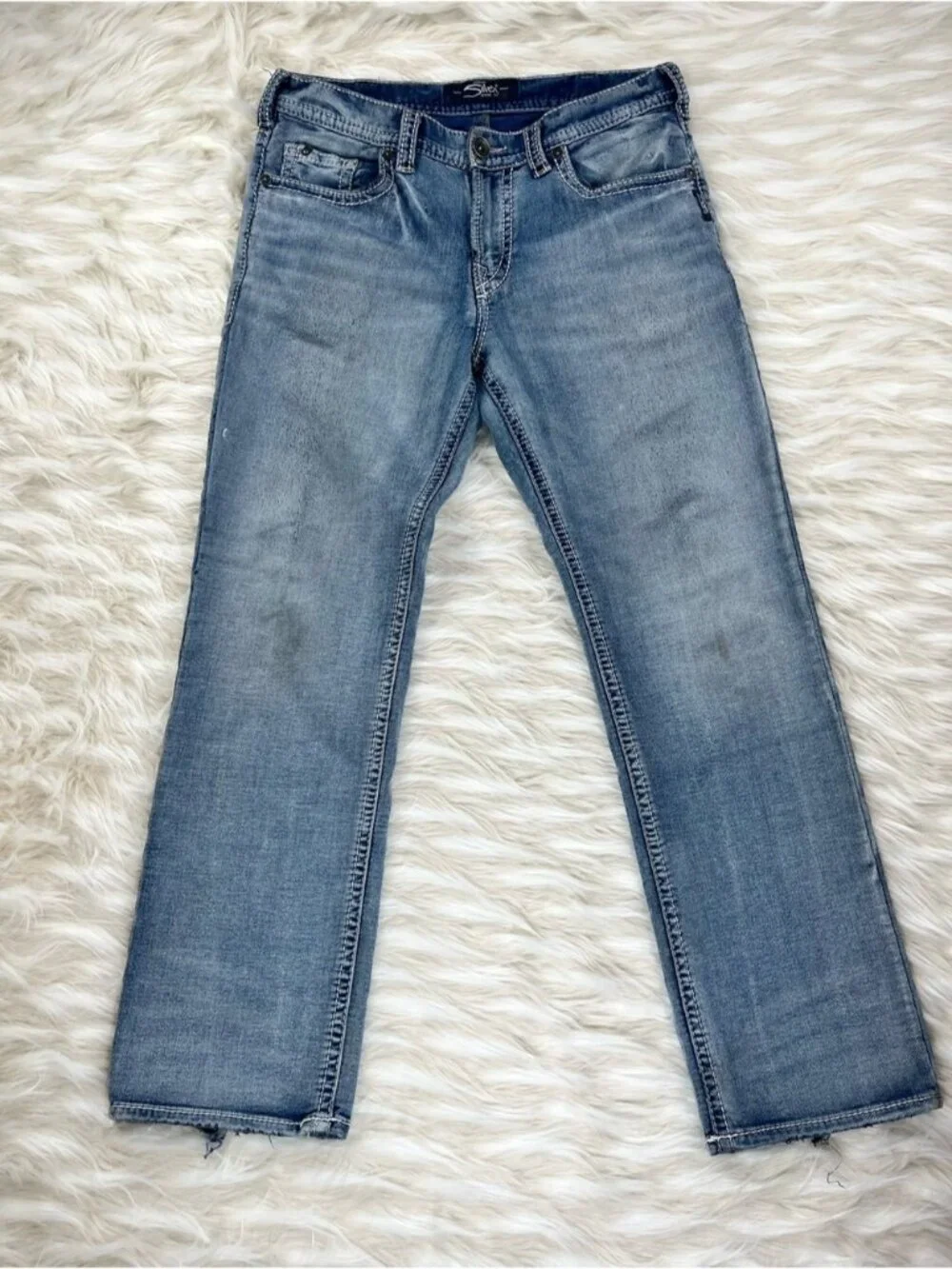 Silver Jeans Jeans Men's 34x30 Mid Rise Straight Leg Medium Wash
