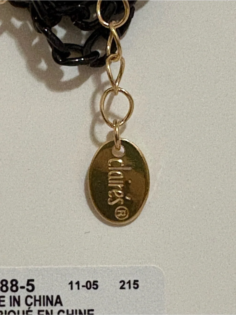 Claire's Gold & Black Halloween Pumpkin Ghost Charm Necklace 16