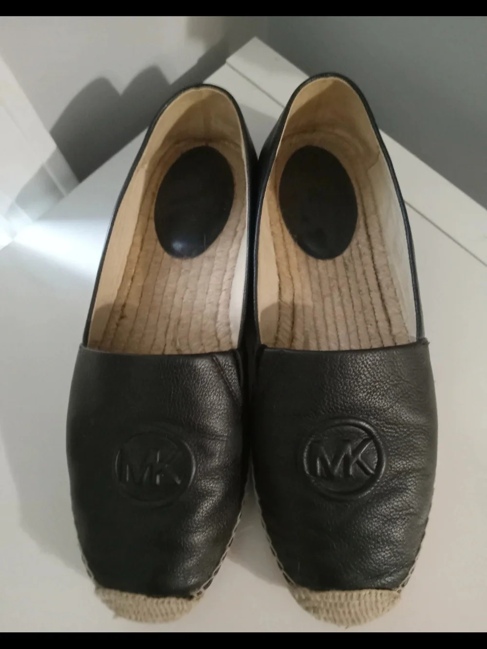 Michael Kors Black Leather Espadrille Flats