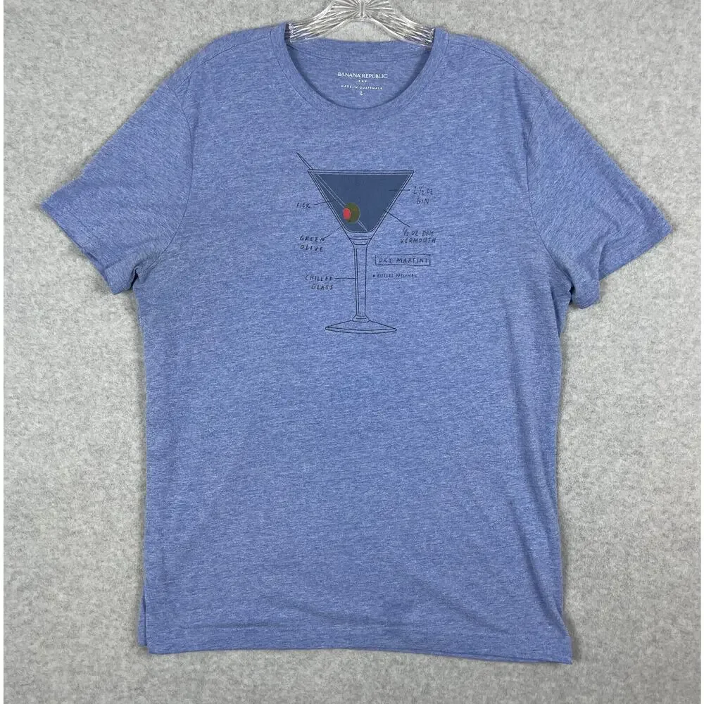 Bannana Republic Martini T Shirt Size L Blue‎