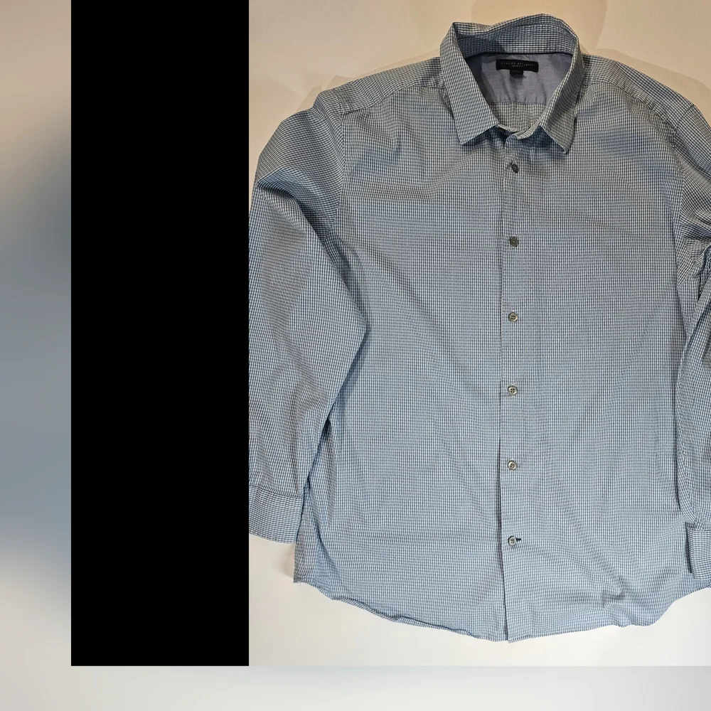 Banana Republic Dress Shirt Mens 17/17.5 Blue White Slim Fit Office Career‎ Wear