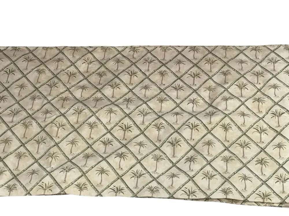Waverly Valance Palm Tree Sage Green Bamboo 76x17 Beach House Decor Coastal Chic