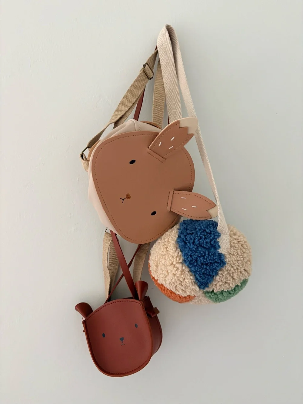 Bags galore Kids Cute Bunny Crossbody Bag - Beige and Brown