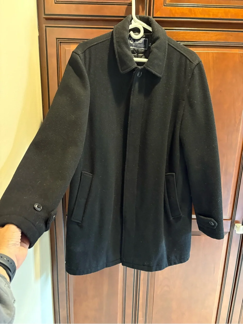 J. Crew Classic Stadium Cloth Wool Black University Jacket Thinsulate Lining - M