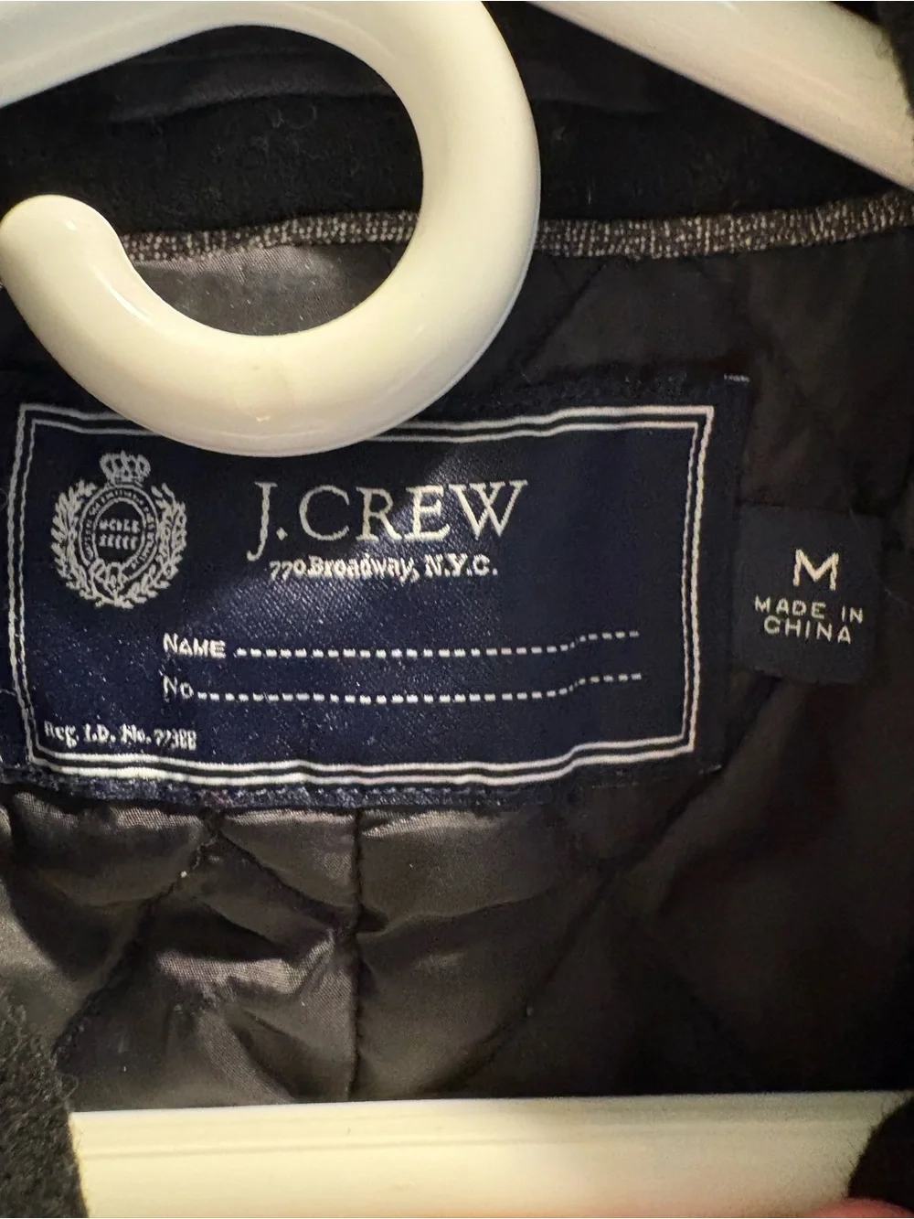 J. Crew Classic Stadium Cloth Wool Black University Jacket Thinsulate Lining - M