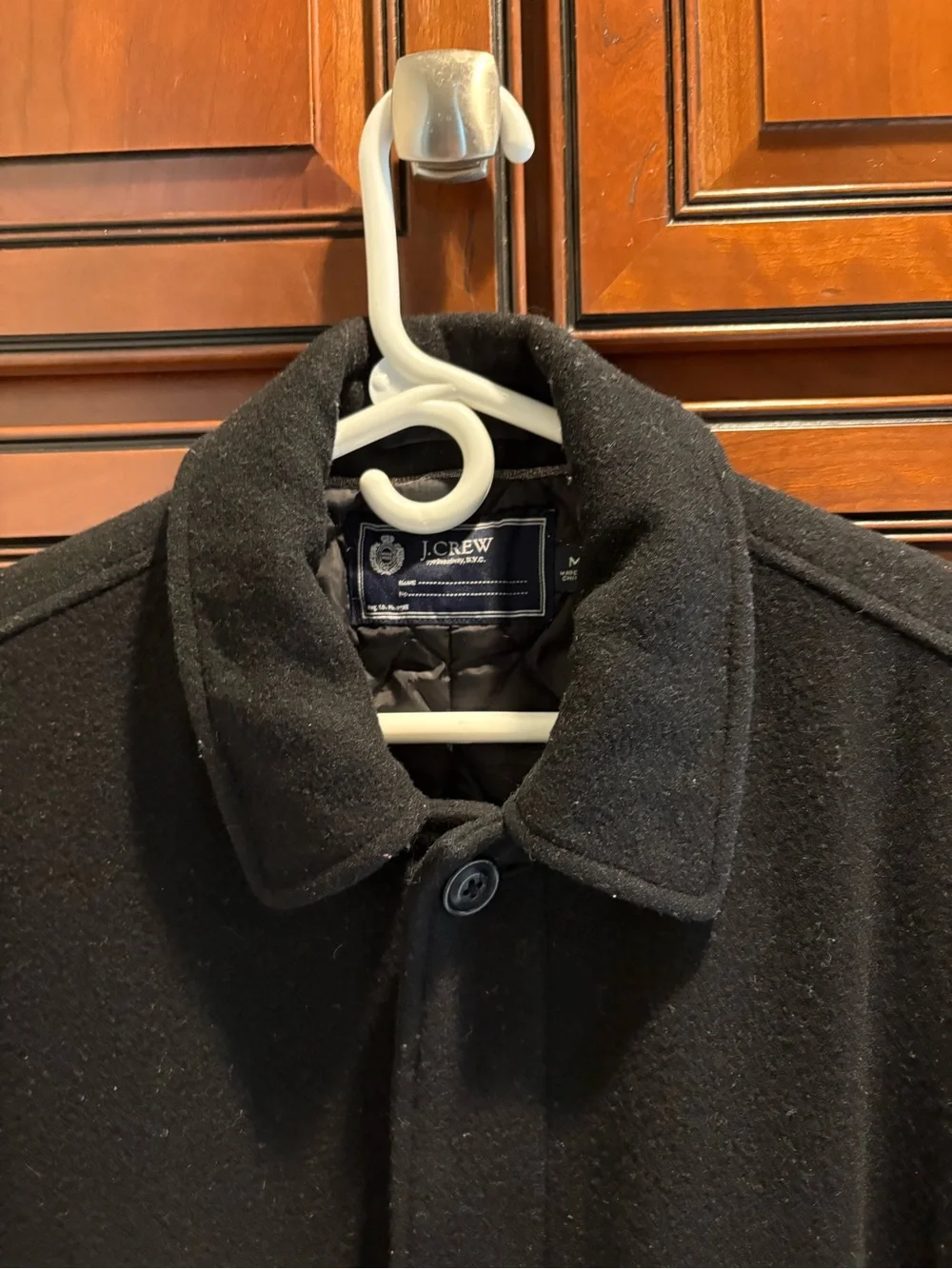 J. Crew Classic Stadium Cloth Wool Black University Jacket Thinsulate Lining - M