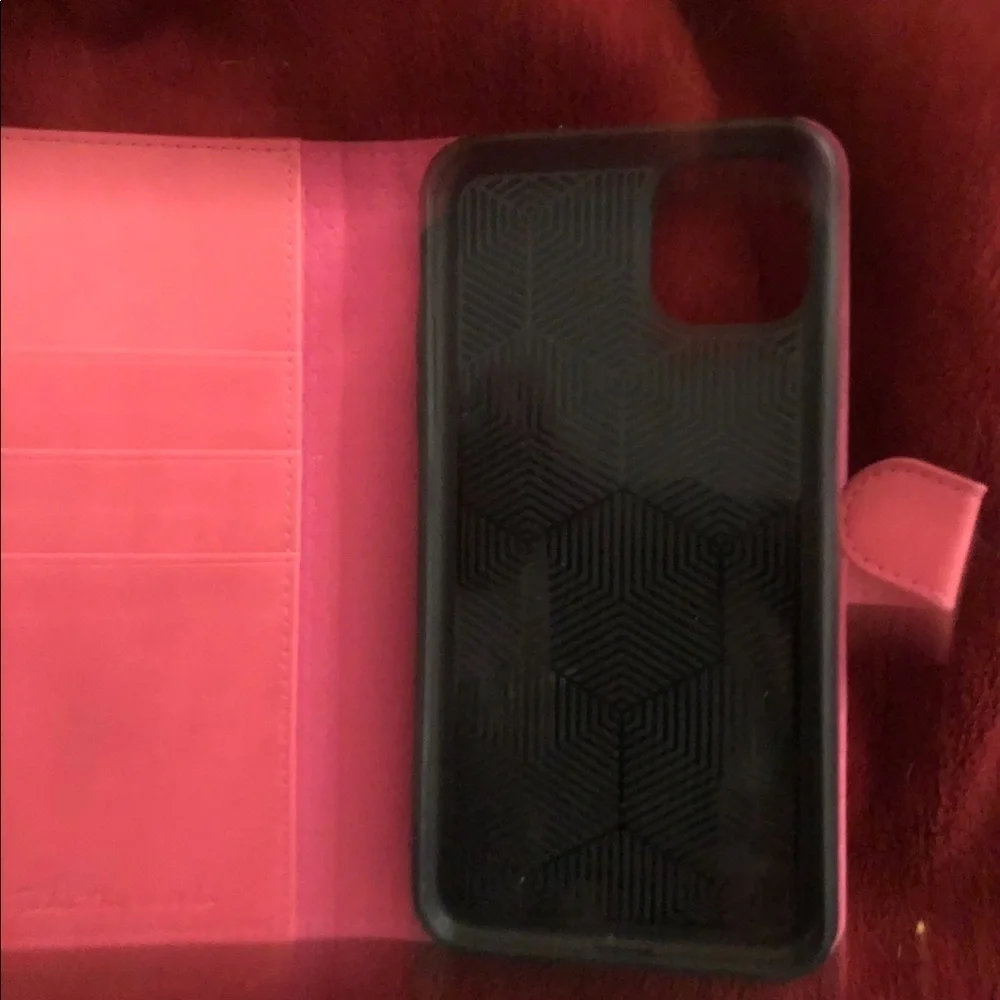 Red leather folio phone case IPhone 7-8 Plus used for a few days