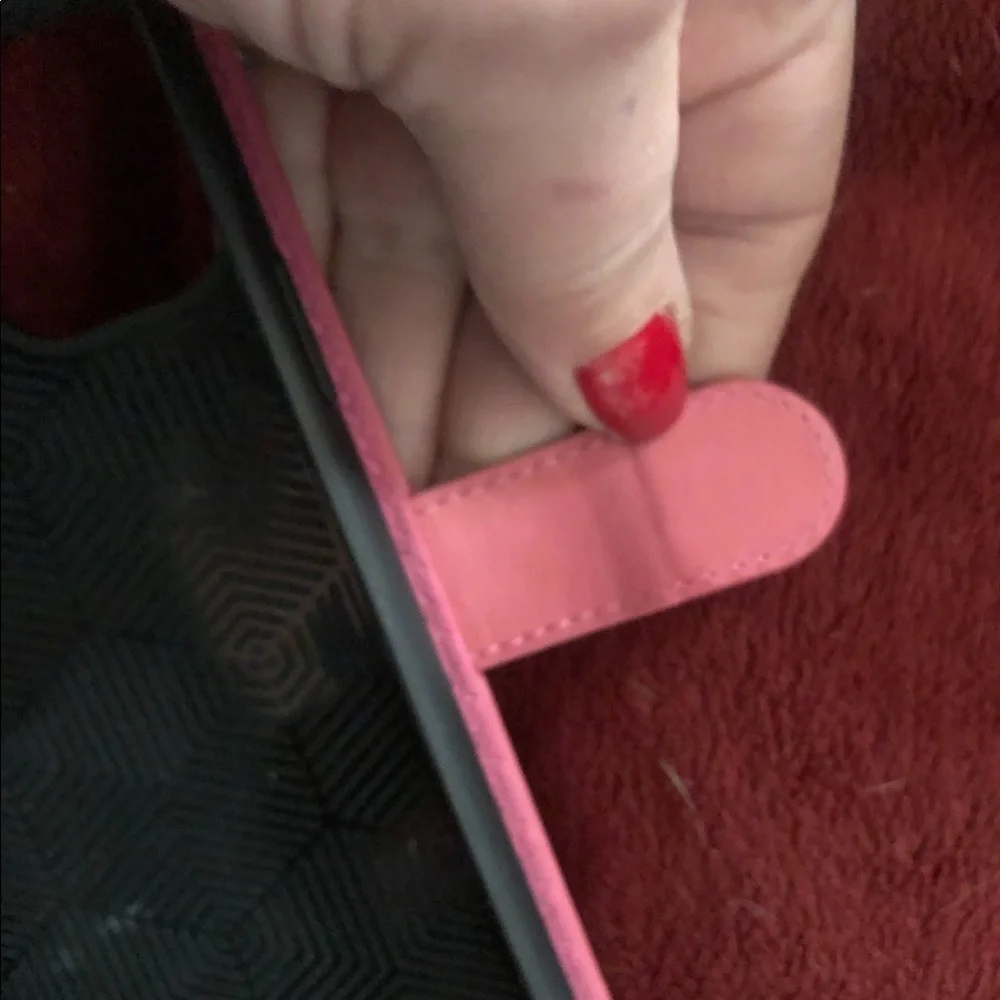 Red leather folio phone case IPhone 7-8 Plus used for a few days