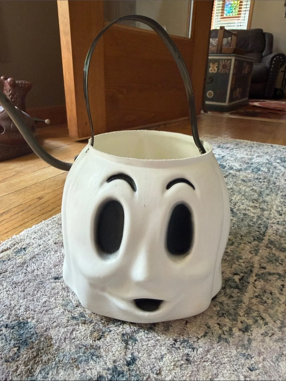VTG Empire Blow Mold Halloween Candy Bucket Pail Ghost Plastic 024633 USA Made