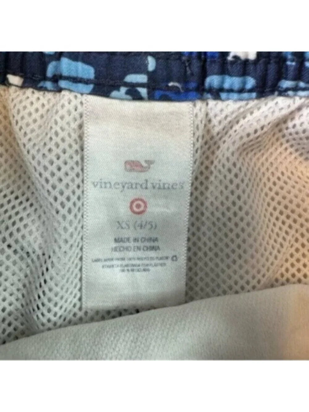 Vineyard Vines | Blue Whale Print Boy's Swim Trunk Size XS