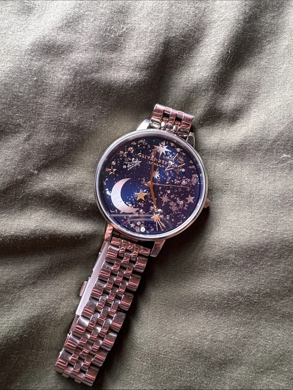 Rare Olivia Burton Celestial Star & Moon Silver Watch