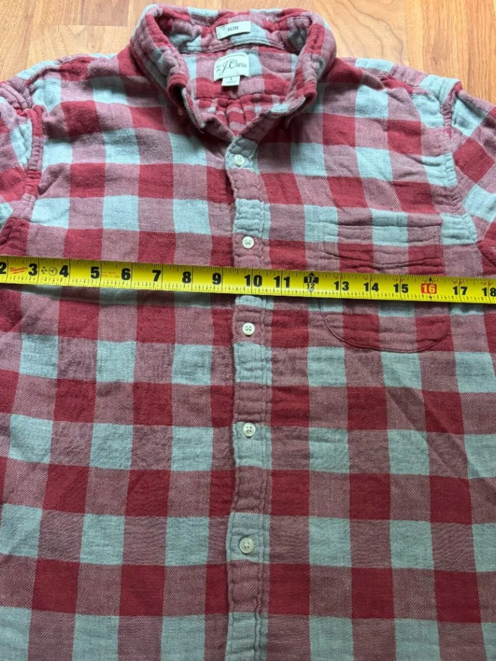 J. Crew slim fit double weave gorpcore flannel lumberjack shirt, size men's L