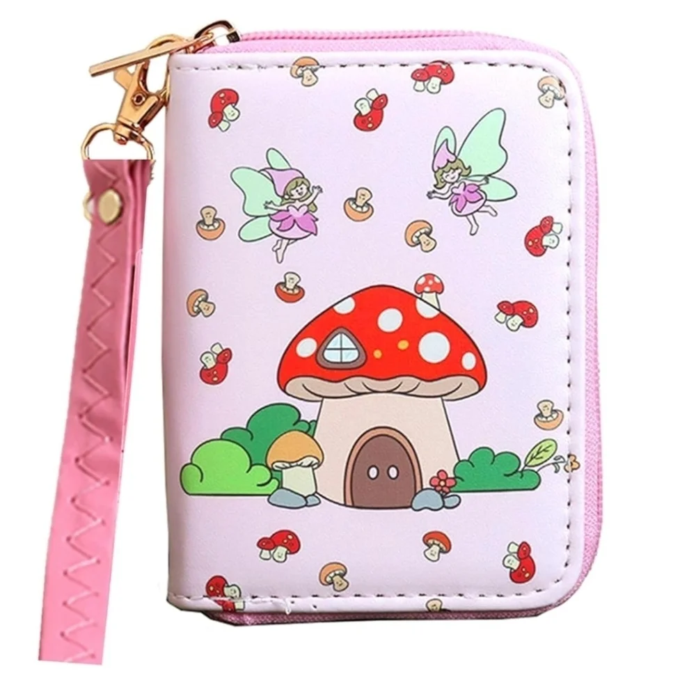 Pink Fairy Mushroom Kids Wallet