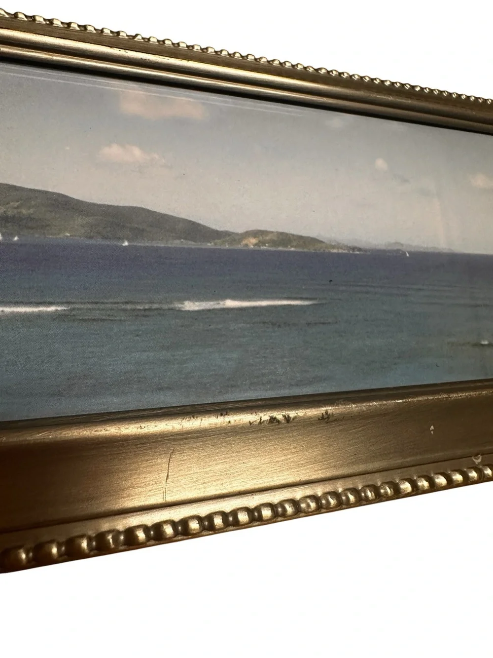 Carr 4x12 Panoramic Picture Silver Tone Photo Frame Tabletop Opening Vintage