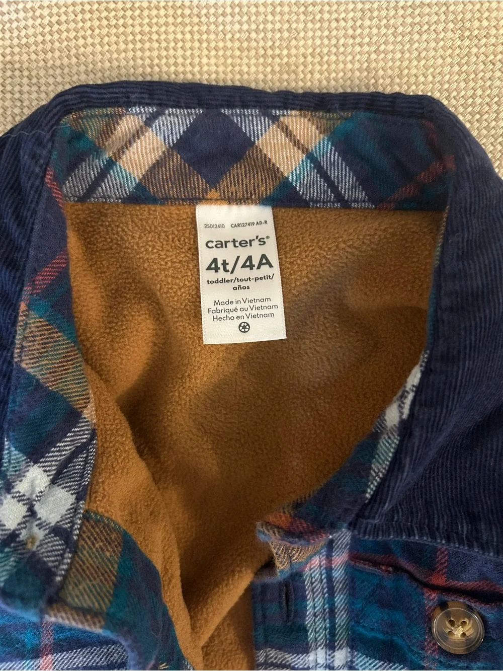 Carters cozy plaid