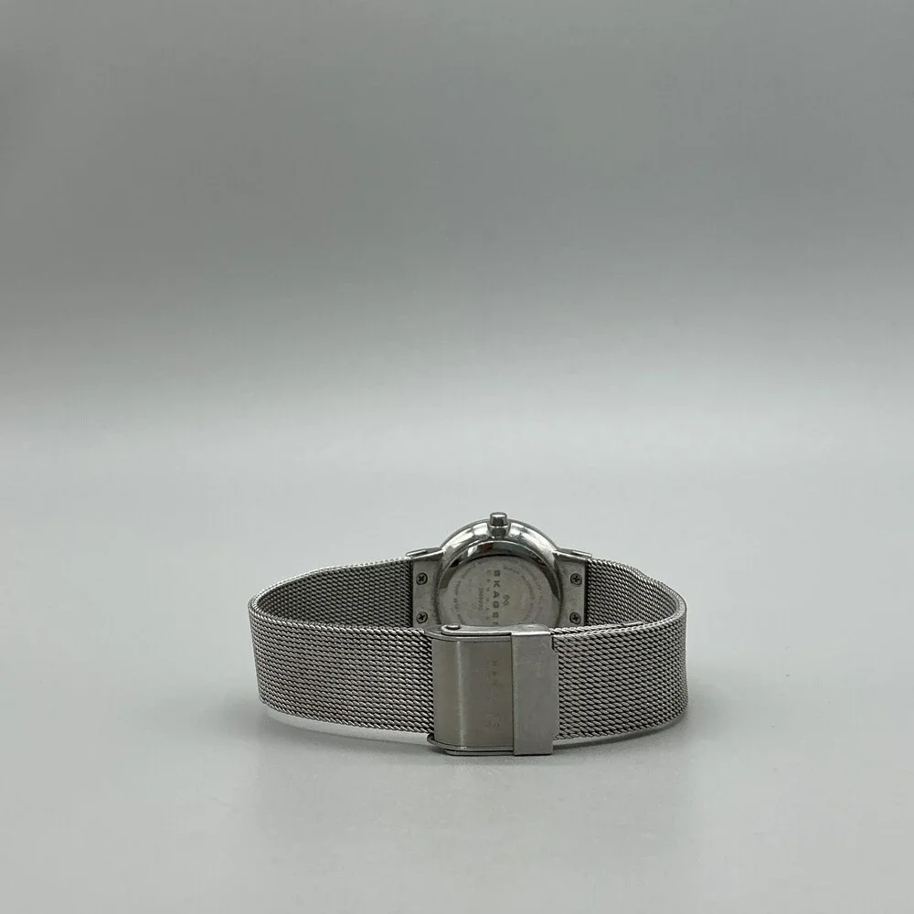 Skagen 355SGSC Womens Watch 26mm Silver Tone Stainless Steel Date New Battery