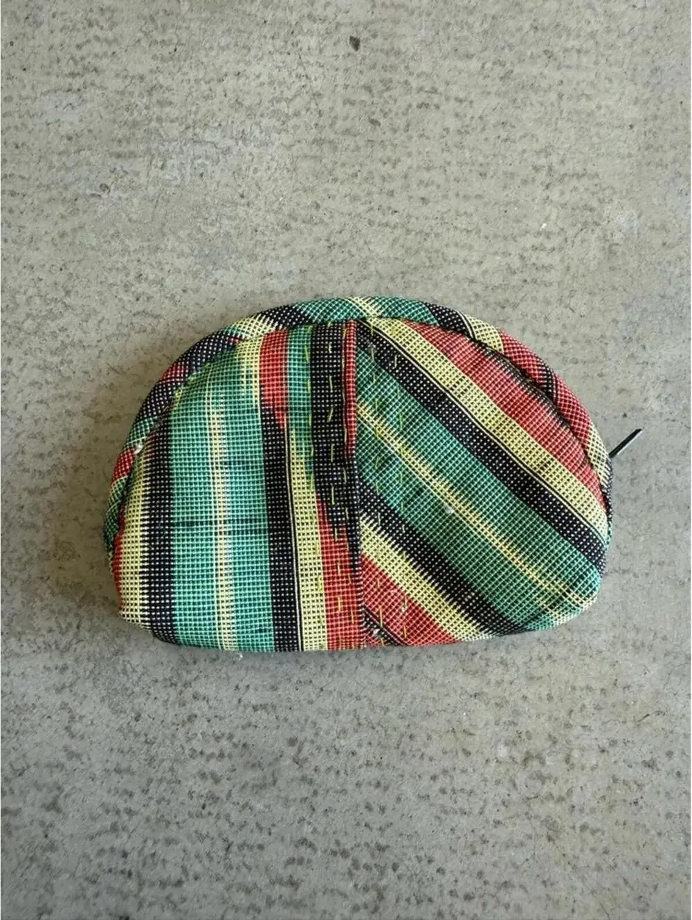 Handmade Bogo Plaid Coin Pouch / Small Zipper Mini Wallet