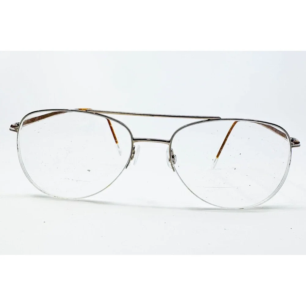 Stetson Eyeglasses Mens Silver Aviator Full Rim 9005 56-17-140