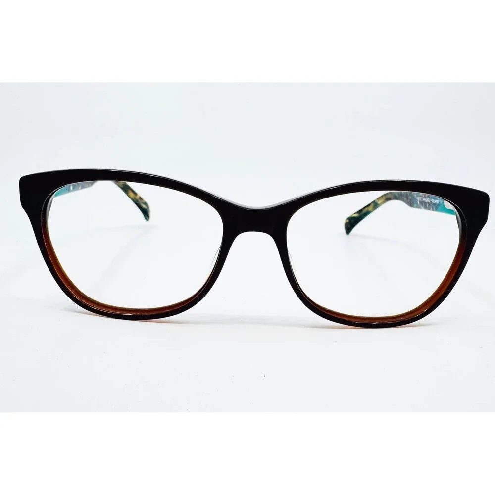 Wittnauer Delaney Eyeglasses Womens Brown Teal Cat Eye Frames 53-16-135