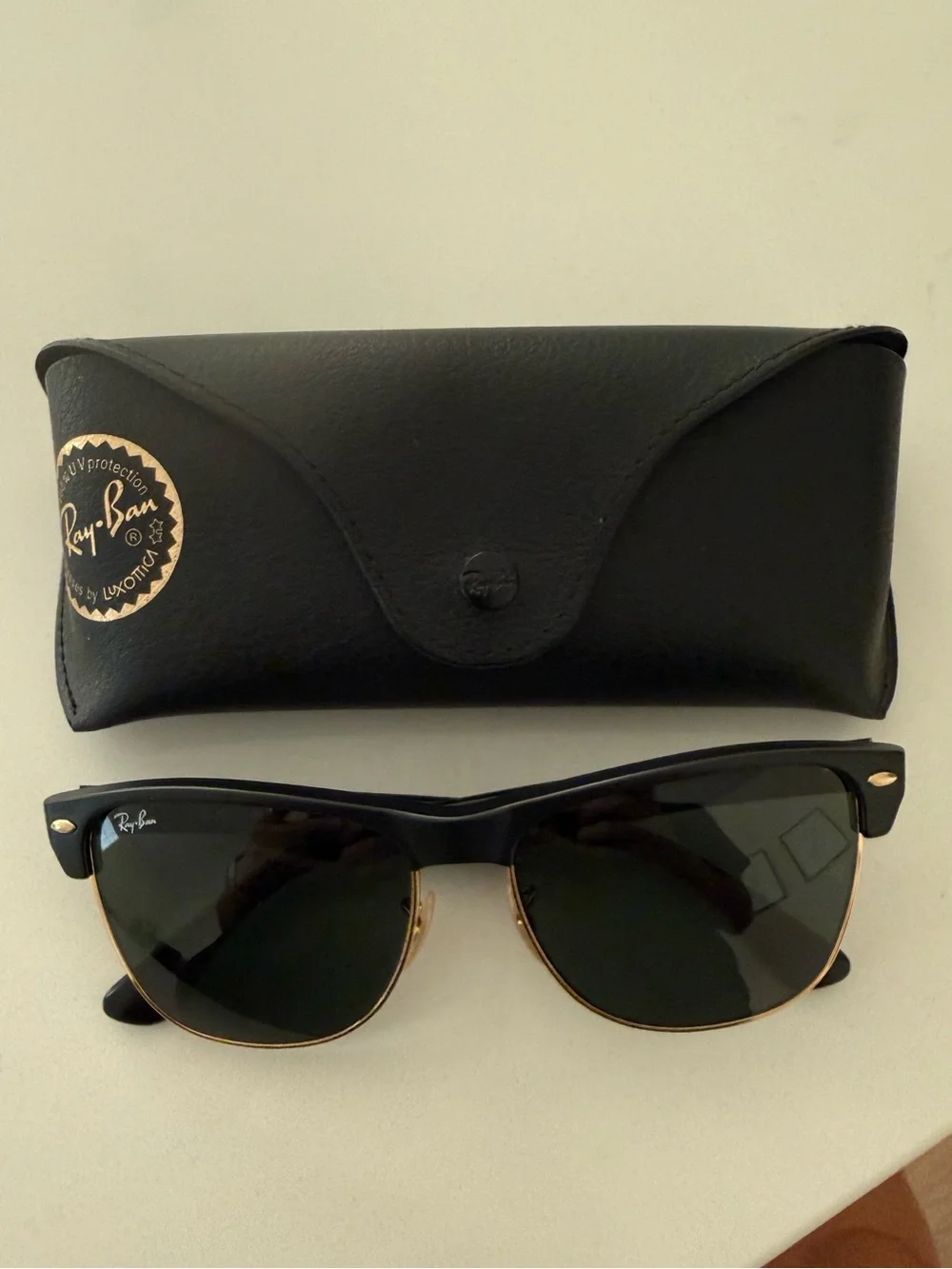 Ray-Ban Black and Gold Clubmaster Sunglasses