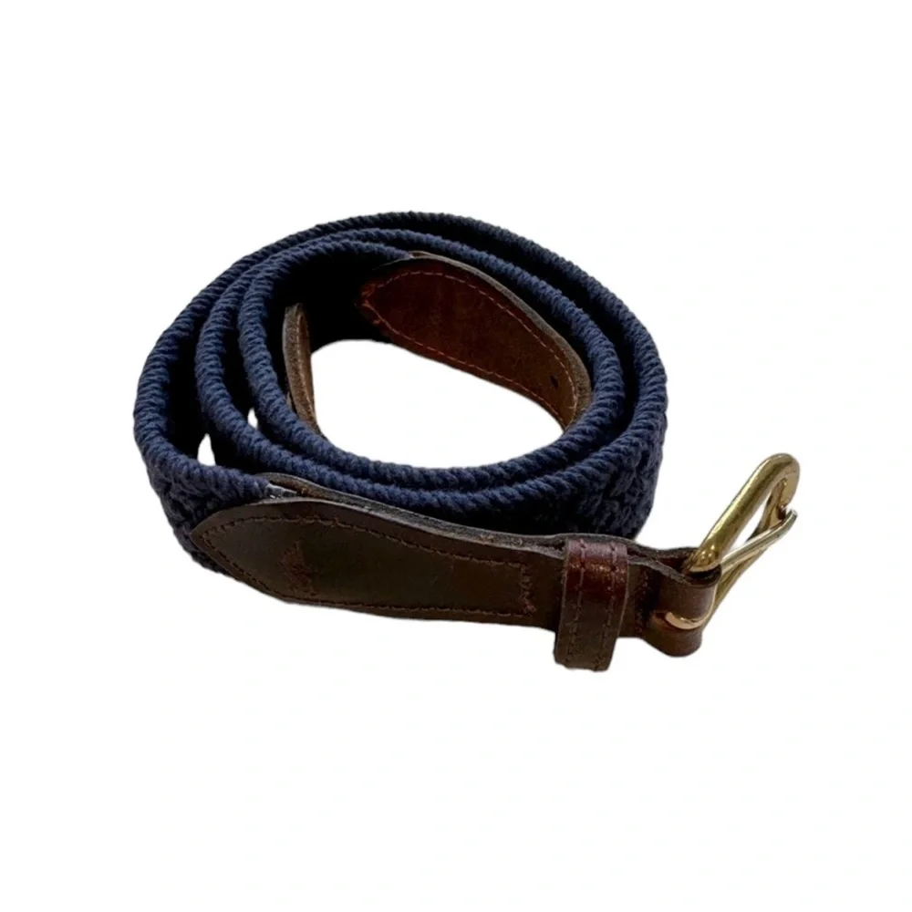 Docker’s Dark Blue Braided Belt w/Brown Leather Trim. Size 36. GUC