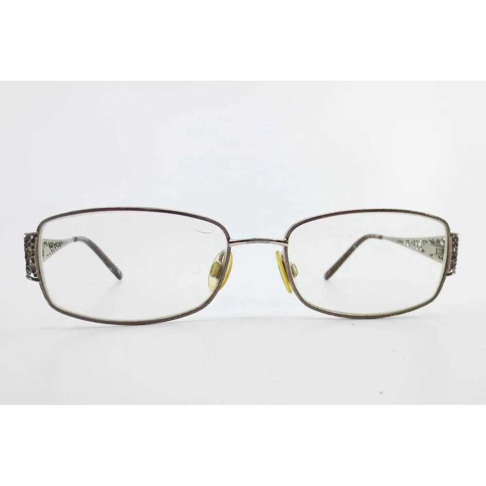 Sophia Loren M225 Zyloware Eyeglass Frames Silver Brown Filigree Rectangular 168