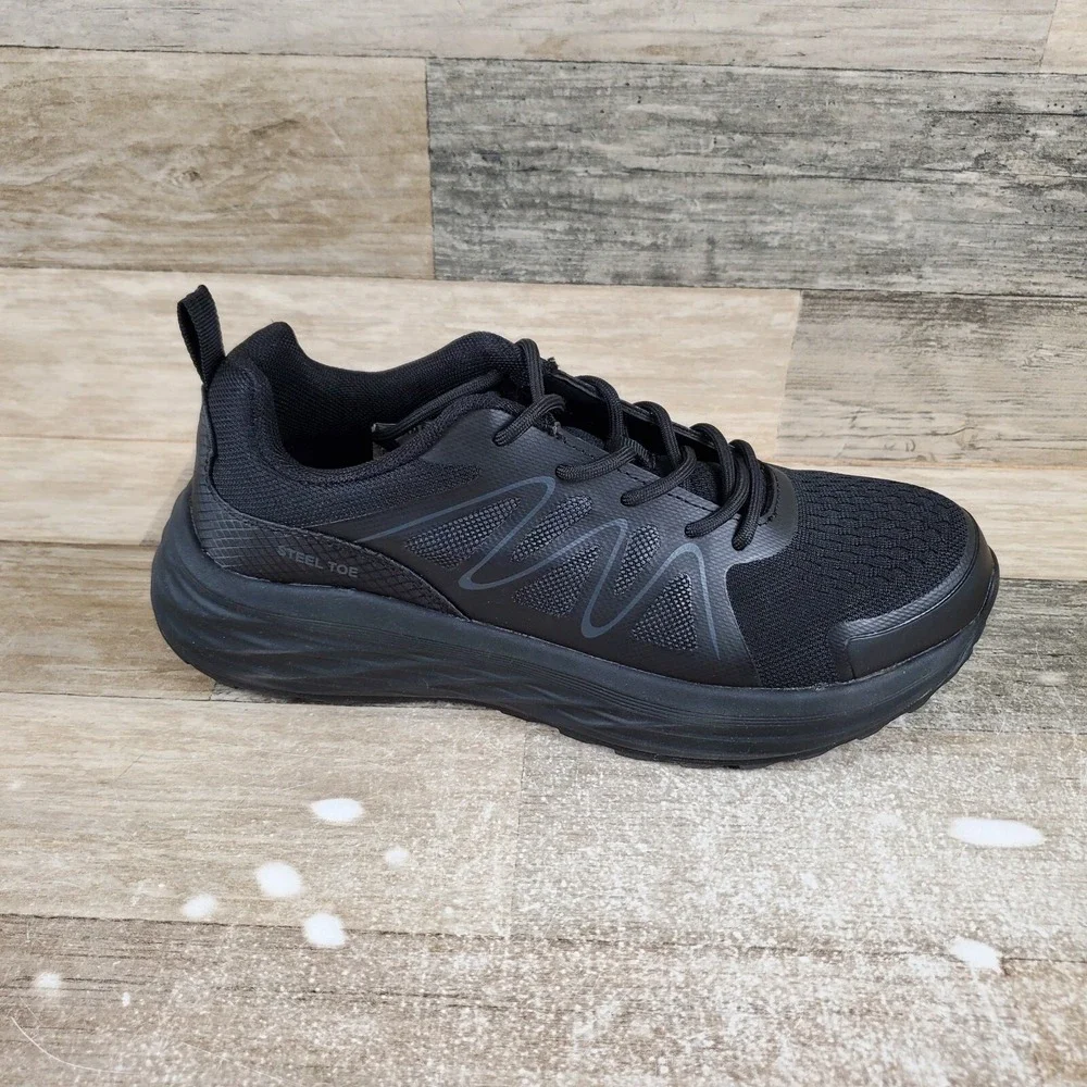 Brazos Contractor ST Warehouse Womens Work Shoes Sz 8 B Running Black Sneakers