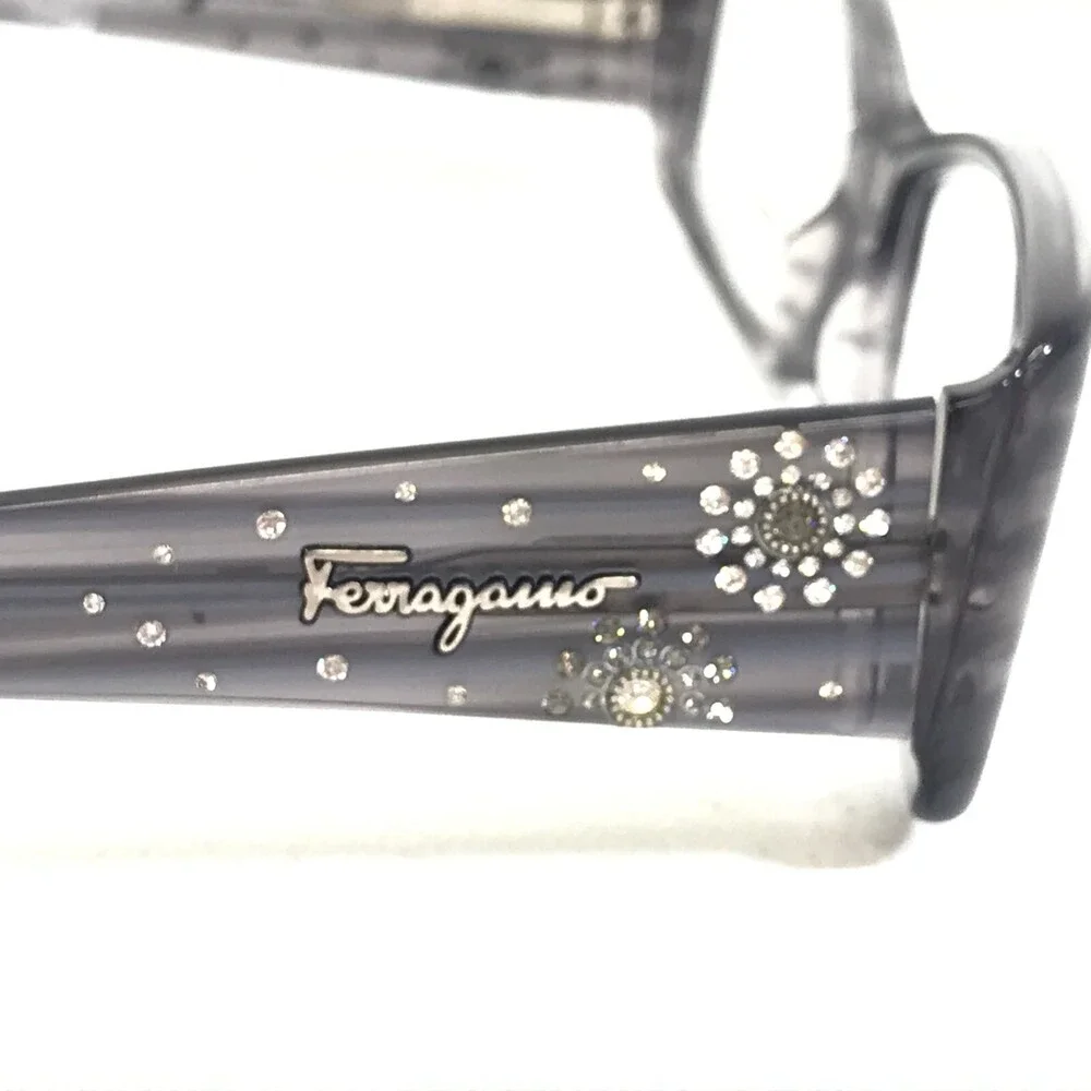Salvatore Ferragamo Eyeglasses Frames 2639-B 478 Clear Gray Crystals 52-15-135
