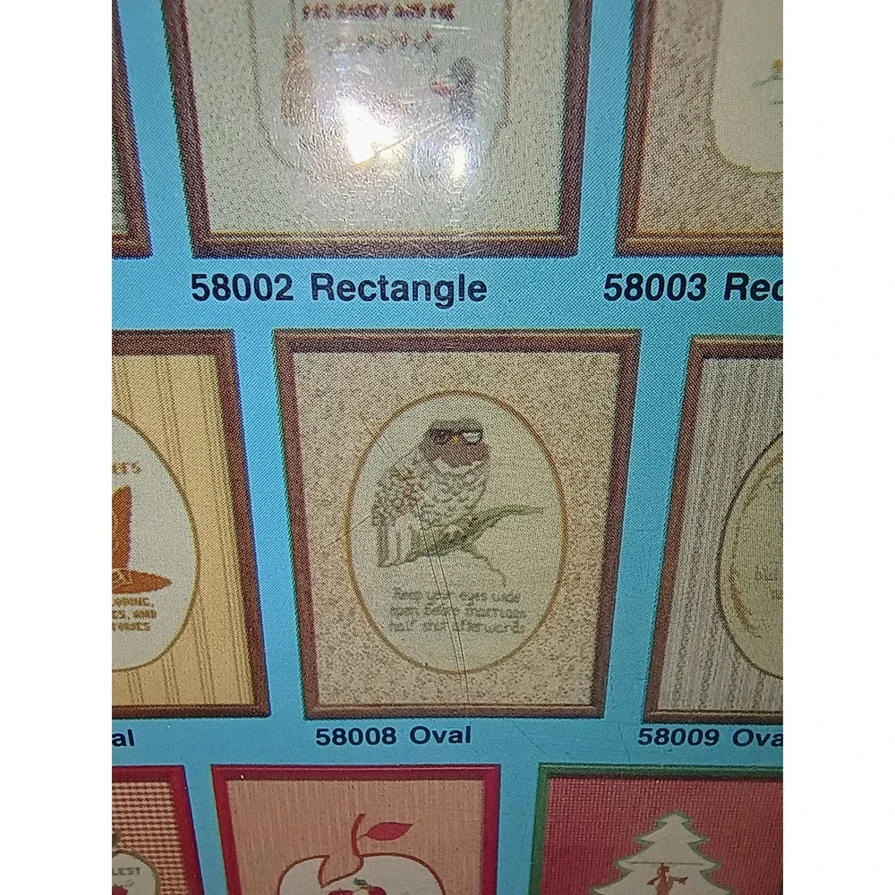 Vintage 1983 Millie's‎ Shapely Mats Plaid Owl Cross Stitch Floral Mat 58008