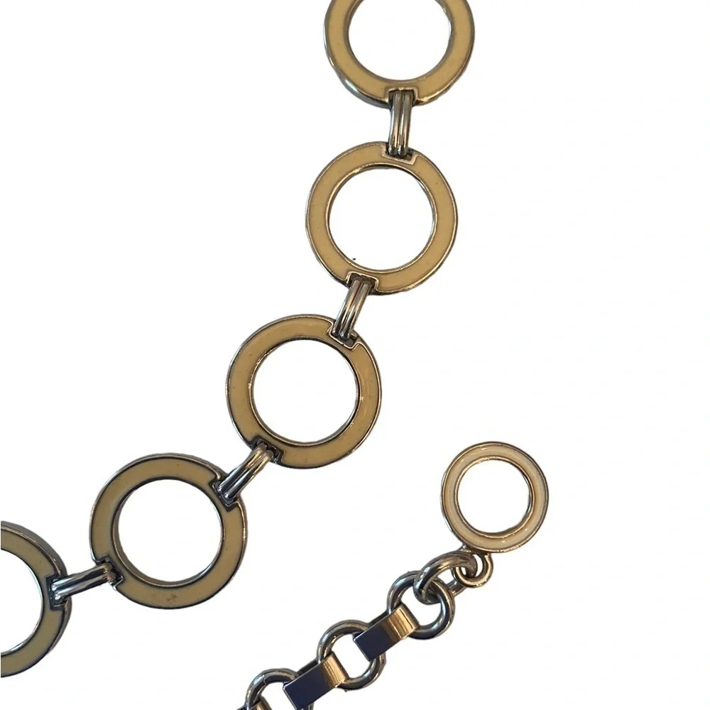 Vintage Y2K Silvertone Round Chain Belt