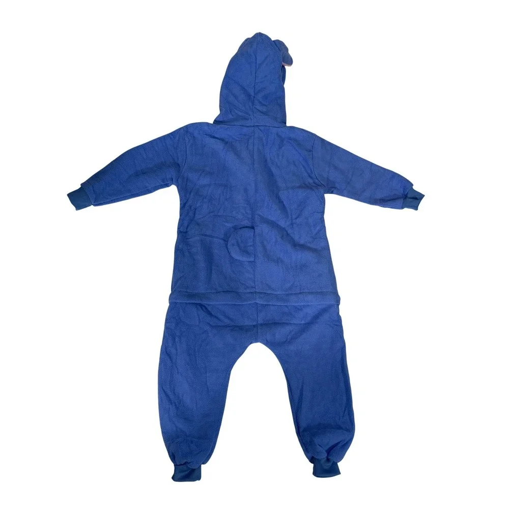 Udekit Kids Stitch Character Onesie Blue Polar Fleece Hooded Pajamas‎ Medium