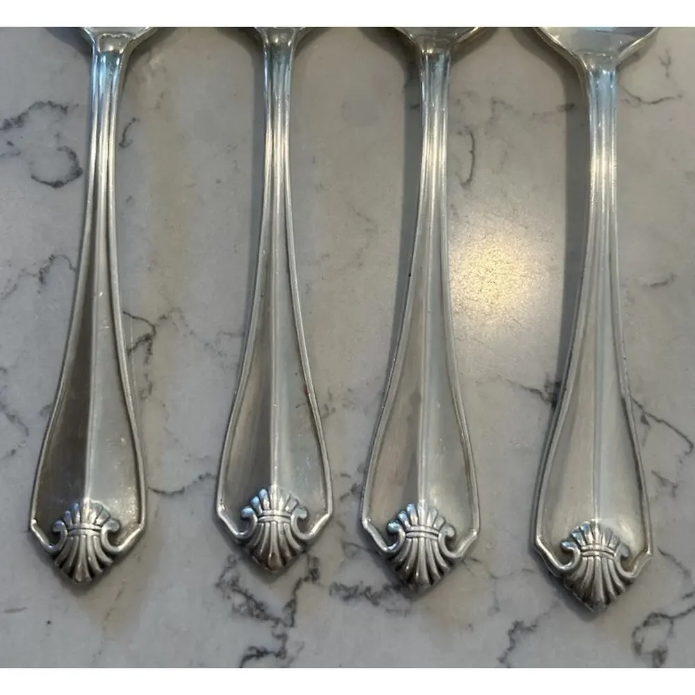 Vtg Rogers Oneida 1811 King James Silverplate Teaspoon Set of‎ 4 Flatware