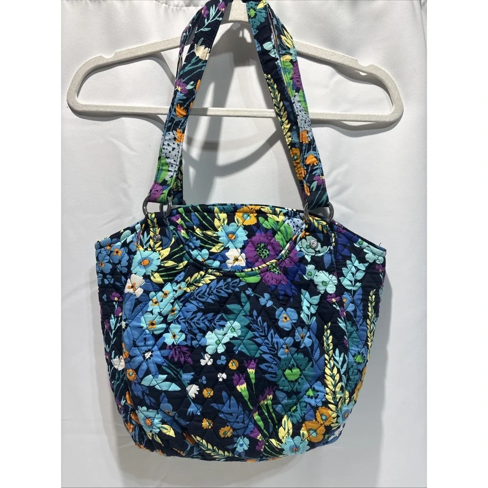 Vera Bradley Glenna Satchel Bag In Midnight Blues Pockets Shoulder Bag