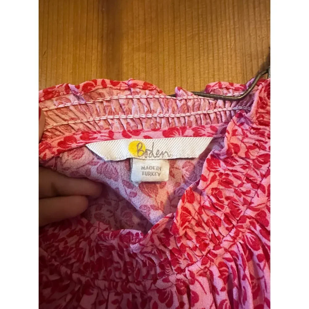 Pink Puff Sleeve Top | Boden | Size M