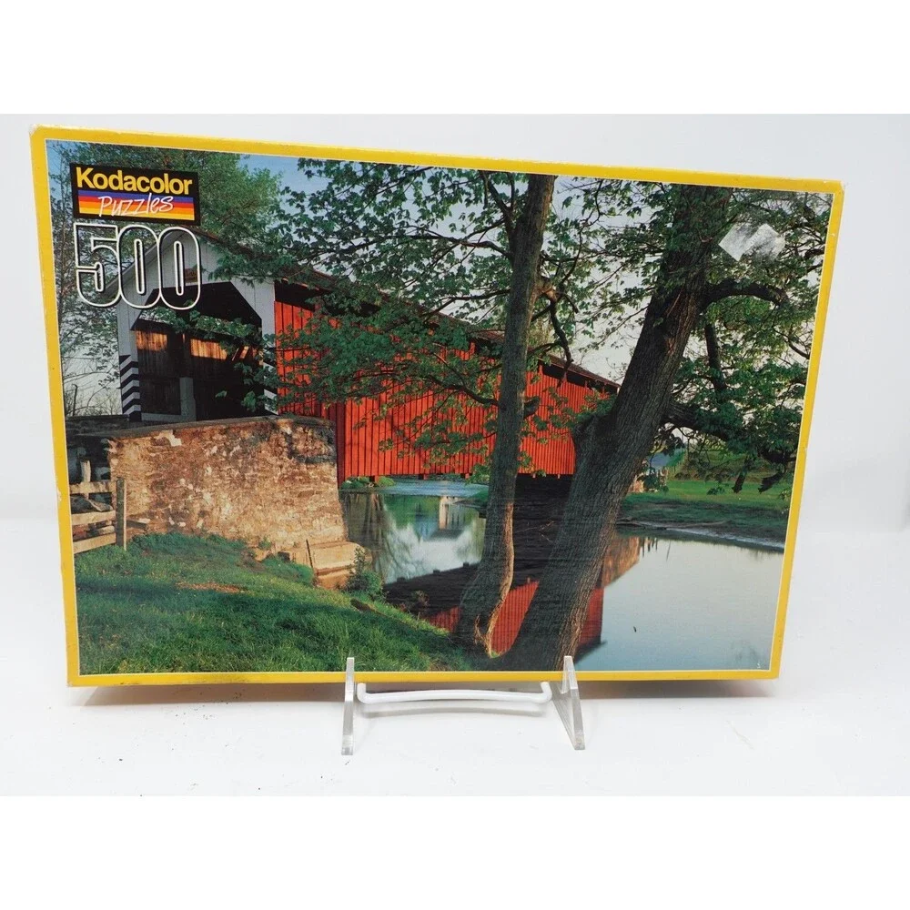 Kodacolor Erb’s Covered Bridge 500 Piece Puzzle 1998 Sealed Covered Bridge New