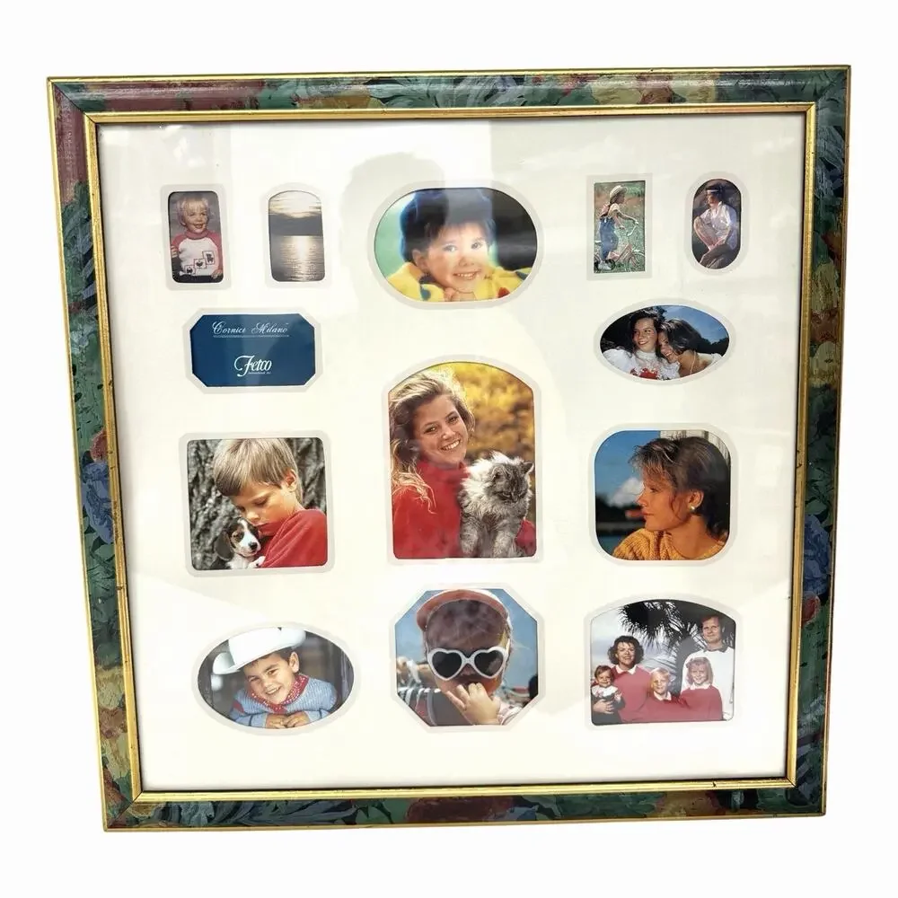 1980s Milano Cornici collage picture frame floral border Cottagecore Grandmacore